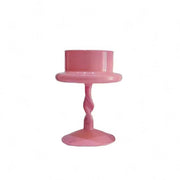 Pink Swirl Glass Candle Holder