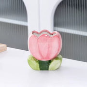 Pink Tulip Ceramic Pen Holder