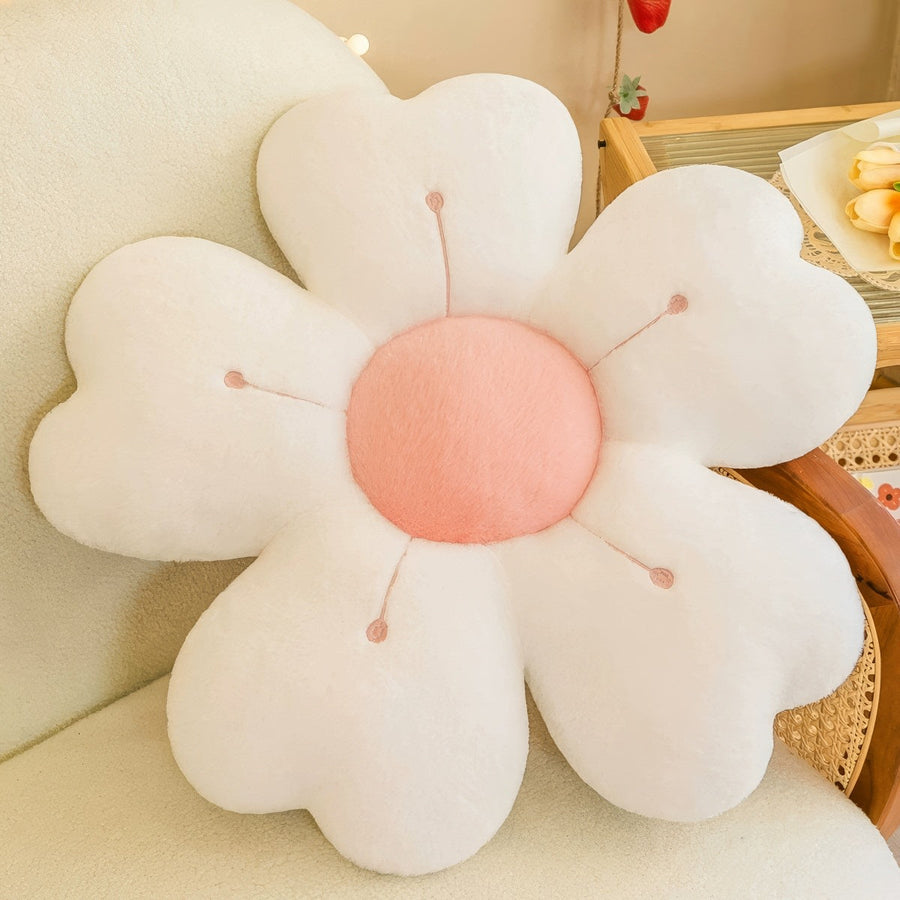 Plush Flower Throw Pillow