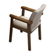 Polyurethane Upholstered Wood Solid Back Arm Chair