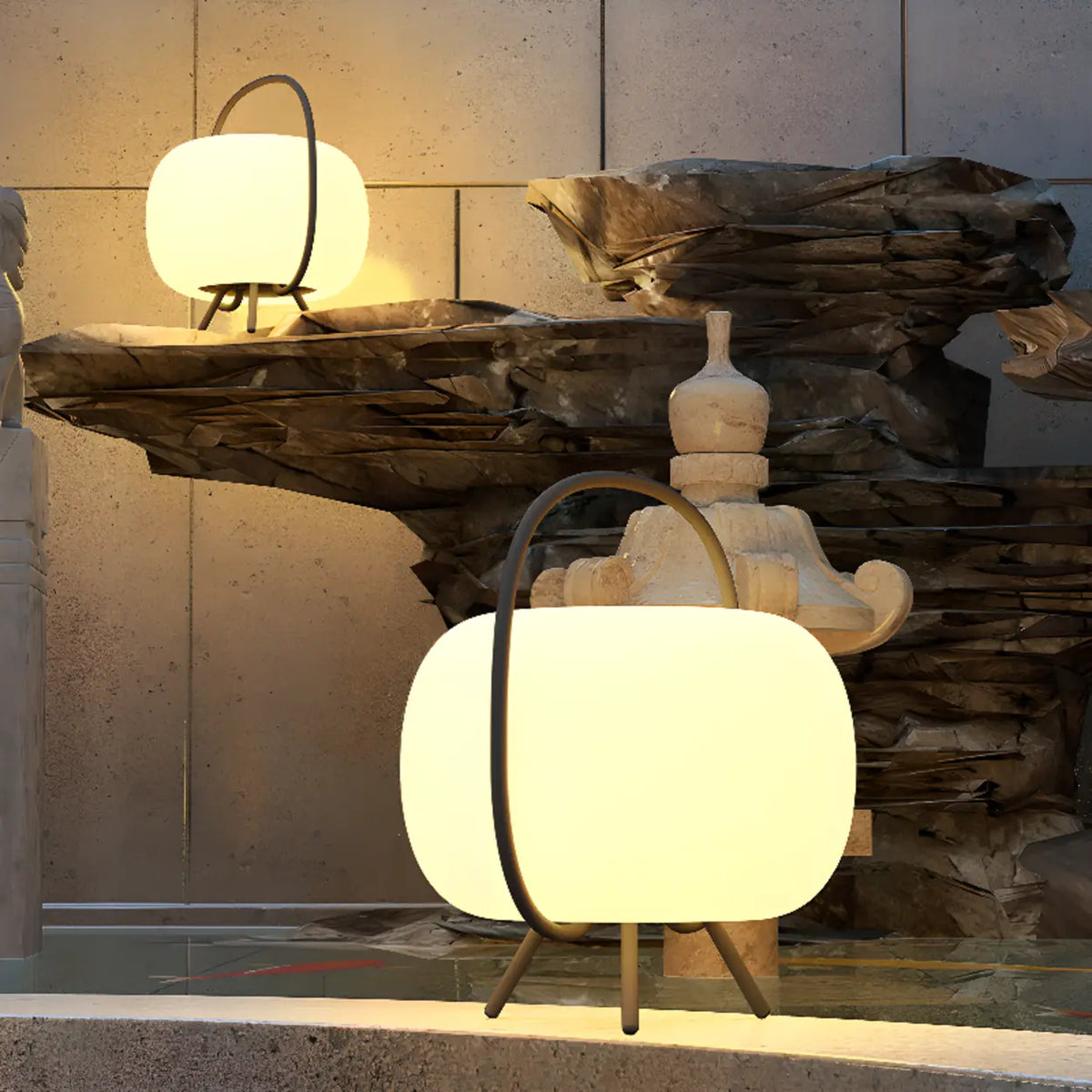 Portable Solar LED Outdoor Table Lantern Pillar Light