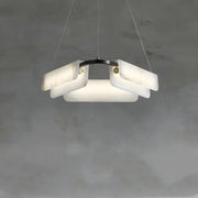 Postmodern Circular Alabaster Living Room Chandelier