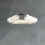 Postmodern Circular Alabaster Living Room Chandelier