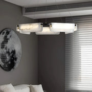 Postmodern Circular Alabaster Living Room Chandelier
