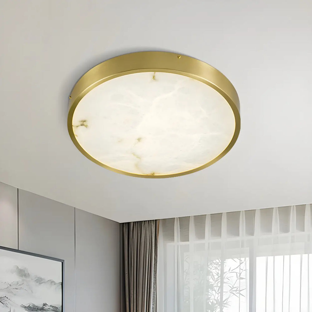 Postmodern Round Alabaster LED Flush Mount Ceiling Light