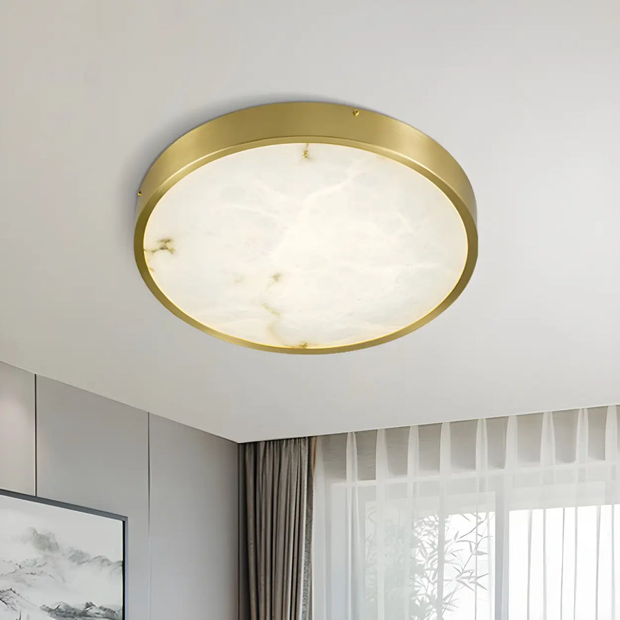 Postmodern Round Alabaster LED Flush Mount Ceiling Light