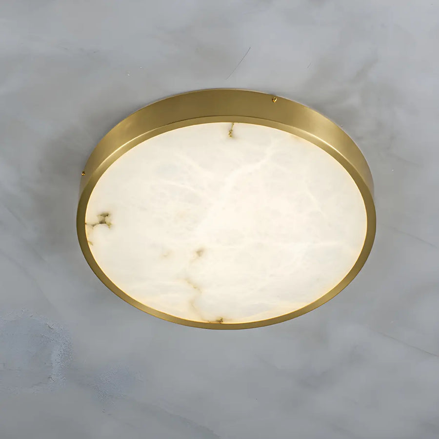 Postmodern Round Alabaster LED Flush Mount Ceiling Light