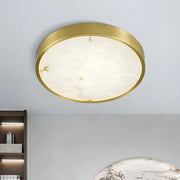 Postmodern Round Alabaster LED Flush Mount Ceiling Light