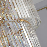 Prismatic Crystal Spiral High Ceiling Foyer Chandelier