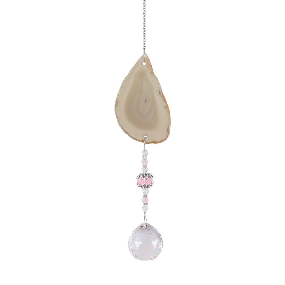 Raw Stone Cut Crystal Suncatcher