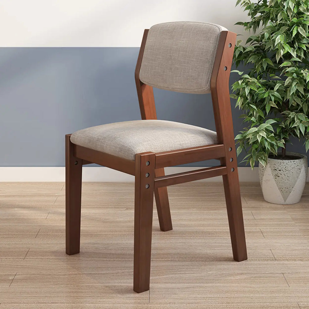Rectangular Cotton Seat Wood Low Back Dining Chair