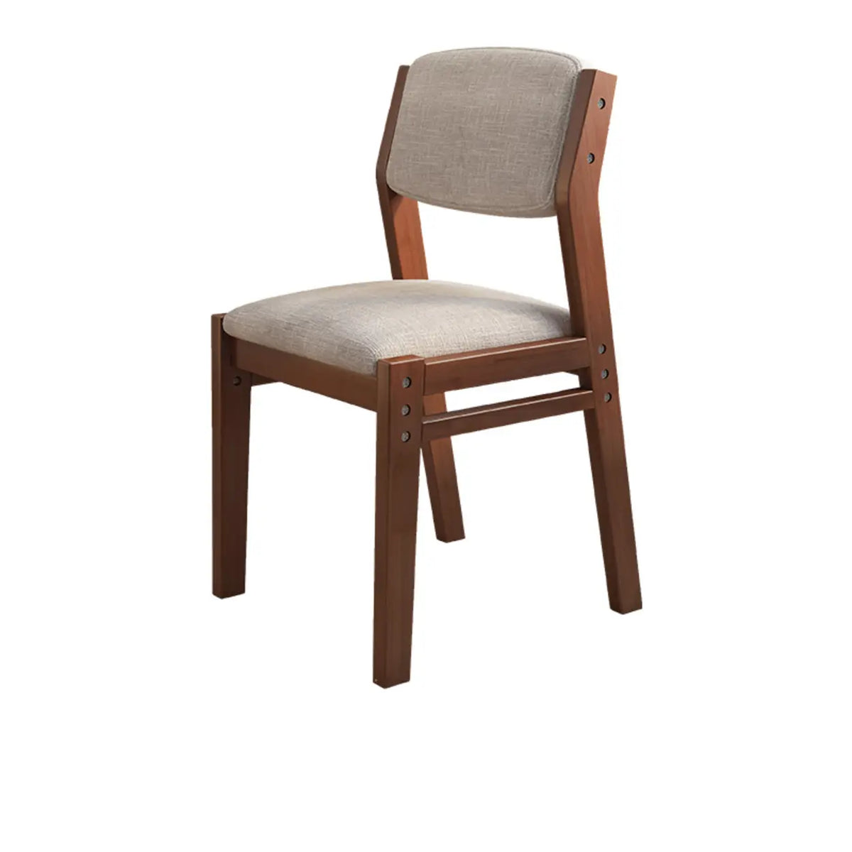 Rectangular Cotton Seat Wood Low Back Dining Chair