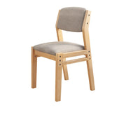 Rectangular Cotton Seat Wood Low Back Dining Chair