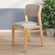 Rectangular Cotton Seat Wood Low Back Dining Chair