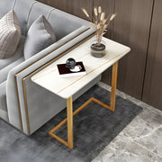 Rectangular Gold Multi-Use C-Sahped Side Table