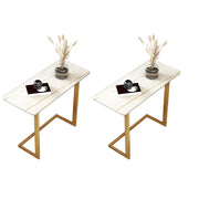 Rectangular Gold Multi-Use C-Sahped Side Table