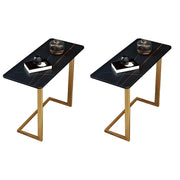 Rectangular Gold Multi-Use C-Sahped Side Table