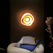 Red Artistic Organic Shape Design Metal Wall Sconce