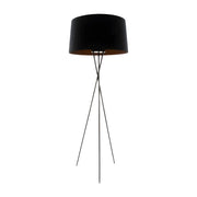 Red Cylinder Fabric Shade Modern Tripod Floor Lamp