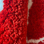 Red Hearts Dice Aesthetic Tufted Accent Rug