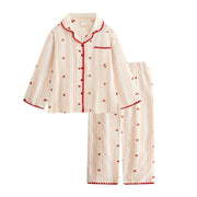 Stitched Edge Red Hearts Pajama Set