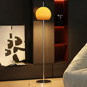 Retro Amber Dome Chrome Stand Metal Floor Lamp