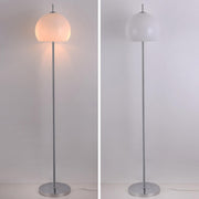 Retro Amber Dome Chrome Stand Metal Floor Lamp