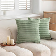 Ribbed Velvet Fluffy Throw Pillow Cover
