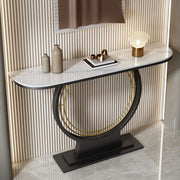 Ring Base Half Moon Sintered Stone Top Console Table