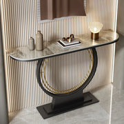Ring Base Half Moon Sintered Stone Top Console Table