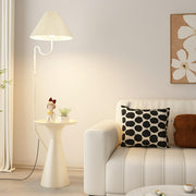 Rotating Pleated Bedside Pedestal Storage Floor Lamp