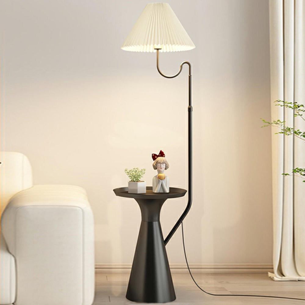 Rotating Pleated Bedside Pedestal Storage Floor Lamp