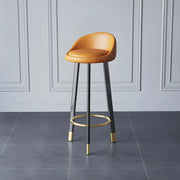 Round Leather Seat Tripod Steel Bar Stools