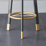 Round Leather Seat Tripod Steel Bar Stools