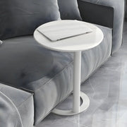 Round Metal Pedestal Accent C-Shaped Side Table