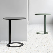Round Metal Pedestal Accent C-Shaped Side Table