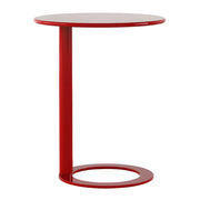 Round Metal Pedestal Accent C-Shaped Side Table