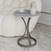 Round Stone Top Gold Metal Standard Height End Table