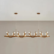 Rustic Antler Branch Resin Dining Chandelier Brown Large