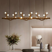 Rustic Antler Branch Resin Dining Chandelier Brown Large