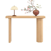 Rustic Asymmetric Wood Leg Entryway Console Table