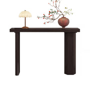 Rustic Asymmetric Wood Leg Entryway Console Table