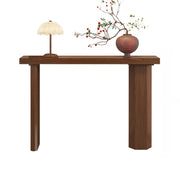 Rustic Asymmetric Wood Leg Entryway Console Table