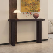 Rustic Asymmetric Wood Leg Entryway Console Table