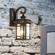 Rustic Curved and Square Exterior Lantern Wall Sconce