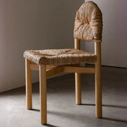 Rustic Curved Braided Rope Dining Chair Natural Finish