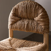 Rustic Curved Braided Rope Dining Chair Natural Finish