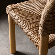 Rustic Curved Braided Rope Dining Chair Natural Finish