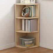 Rustic Natural Finish Triangle Vertical Corner Bookcase