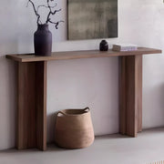 Rustic Natural Rectangular Wood Entryway Console Table